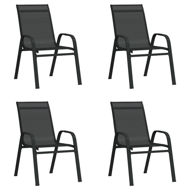 Složive vrtne stolice od tekstilena 4 kom crne 318780