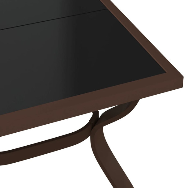 Vrtni stol smeđe-crni 140 x 70 x 70 cm od čelika i stakla 318772
