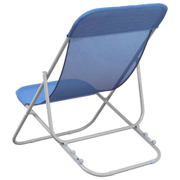 Sklopive stolice za plažu 2 kom plave od tekstilena i čelika 360187