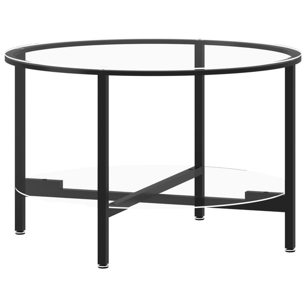 Stolić za čaj crni i prozirni 70 cm od kaljenog stakla 331617