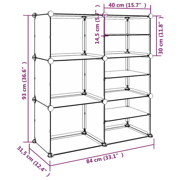 Stalak za cipele prozirni 84 x 31,5 x 93 cm PP 340568