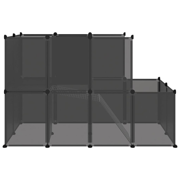 Kavez za male životinje crni 142 x 74 x 93 cm PP i čelik 340573