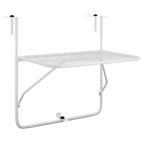 Balkonski stol bijeli 60 x 40 cm čelični 340916