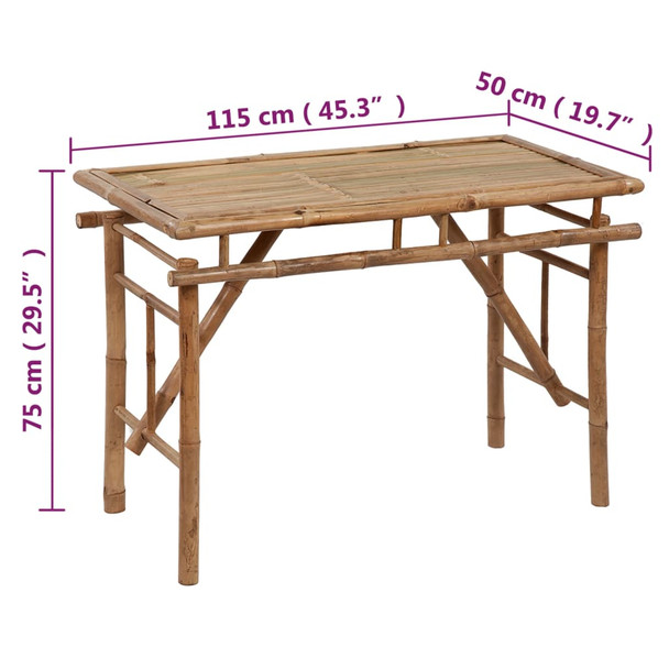 Sklopivi vrtni stol 115 x 50 x 75 cm od bambusa 341745