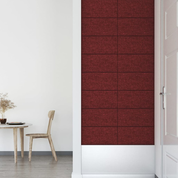 Zidne ploče od tkanine 12 kom boja vina 60 x 30 cm 2,16 m² 343848