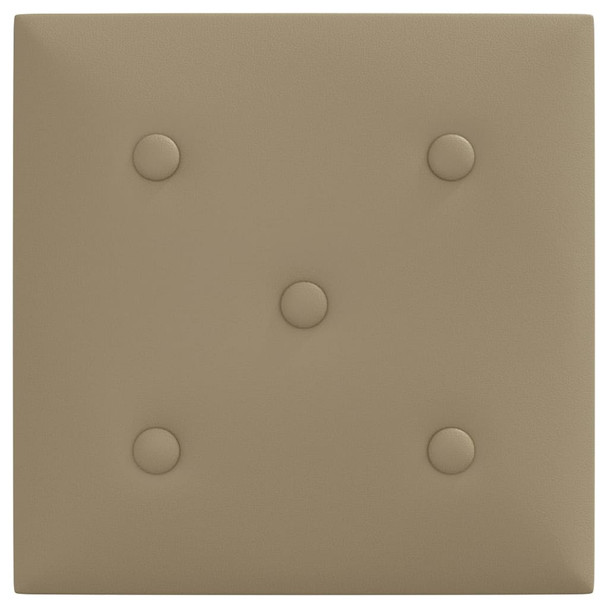 Zidne ploče od umjetne kože 12 kom cappuccino 30x30 cm 1,08 m² 343978