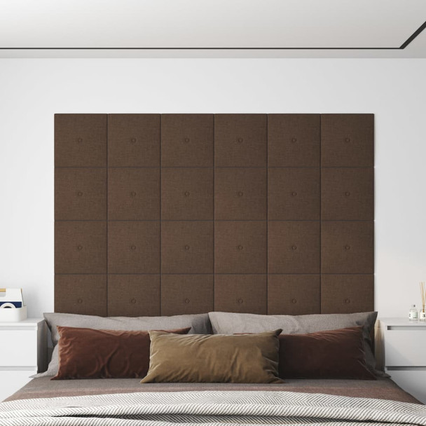 Zidne ploče od tkanine 12 kom smeđe 30 x 30 cm 1,08 m² 343959