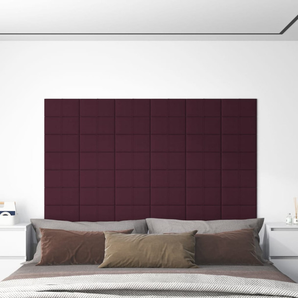 Zidne ploče od tkanine 12 kom ljubičaste 30 x 15 cm 0,54 m² 344015