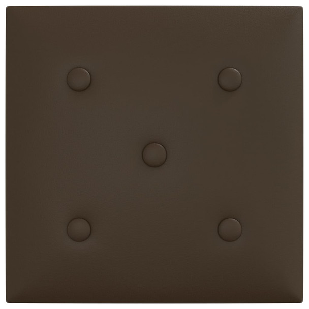 Zidne ploče od umjetne kože 12 kom smeđe 30 x 30 cm 1,08 m² 343980