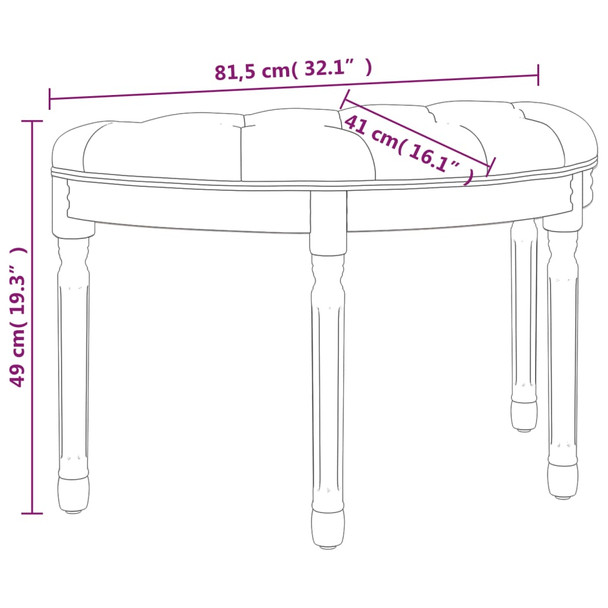 Klupa tamnosiva 81,5 x 41 x 49 cm od tkanine 344409