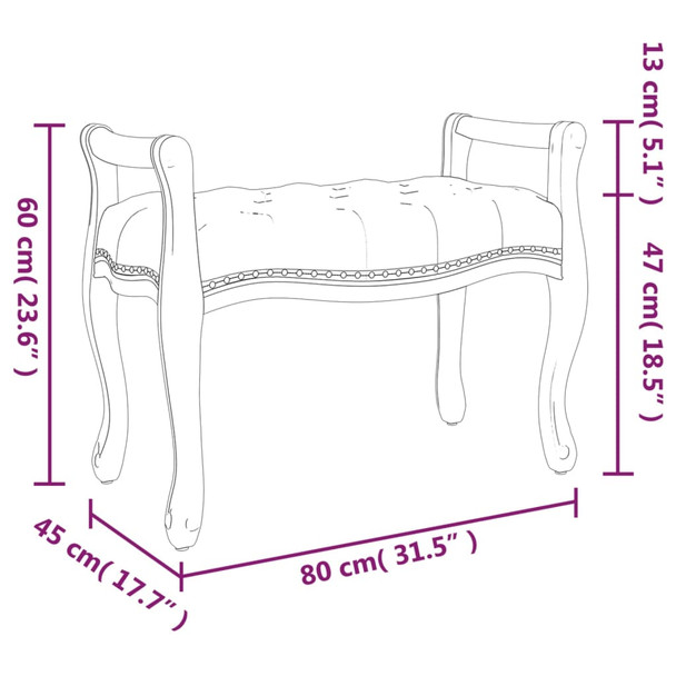 Klupa crna 80x45x60 cm baršunasta 344435