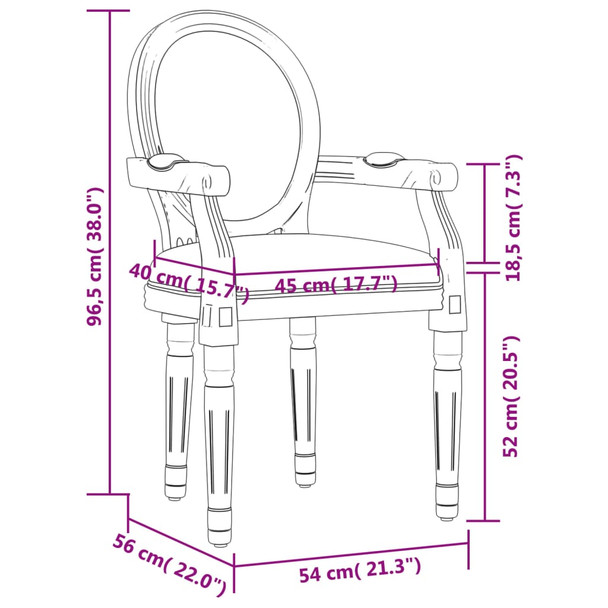 Blagovaonska stolica bež 54 x 56 x 96,5 cm od tkanine 344480