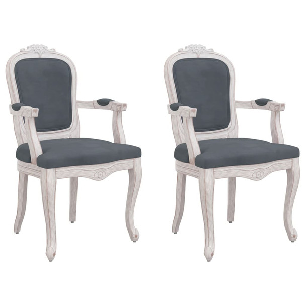 Blagovaonske stolice 2 kom tamnosive 62x59,5x100,5 cm baršun 344468