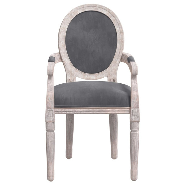 Blagovaonska stolica tamnosiva 54 x 56 x 96,5 cm baršunasta 344484