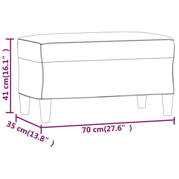 Klupa siva 70 x 35 x 41 cm od umjetne kože 349394