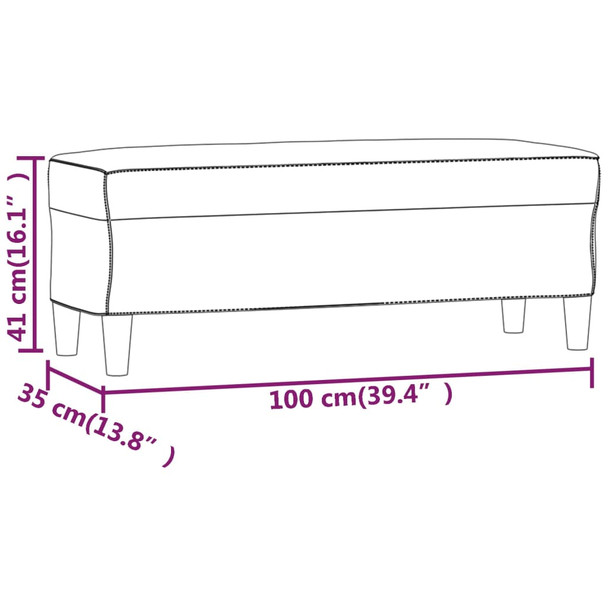 Klupa tamnosiva 100 x 35 x 41 cm baršunasti 349422