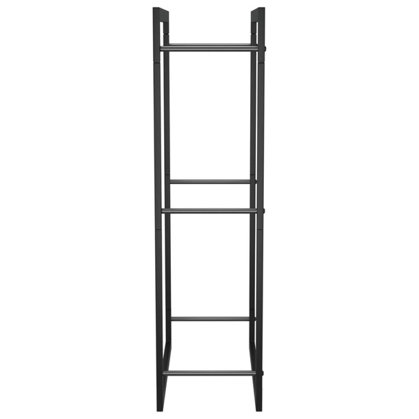 Stalak za drva za ogrjev mat crni 50x28x94 cm čelični 350305