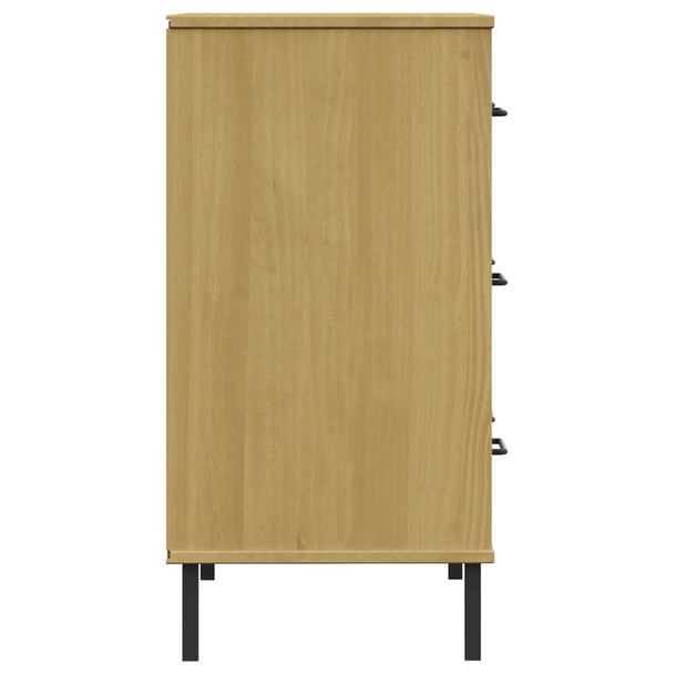 Komoda s 3 ladice smeđa 77 x 40 x 79,5 cm od masivnog drva OSLO 350979