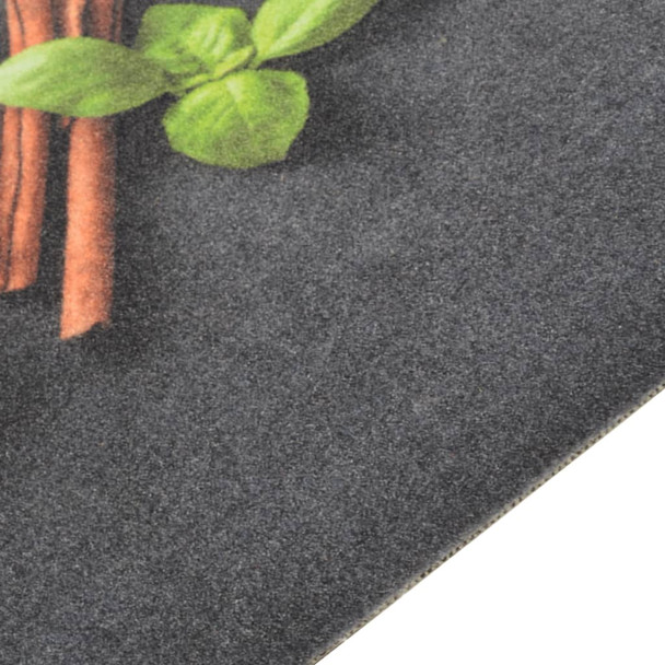 Kuhinjski tepih perivi s uzorkom začina 60 x 180 cm baršunasti 136541