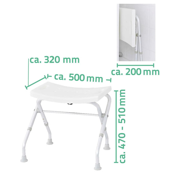 RIDDER sklopivi kupaonski stolac 110 kg bijeli A0050301 421602