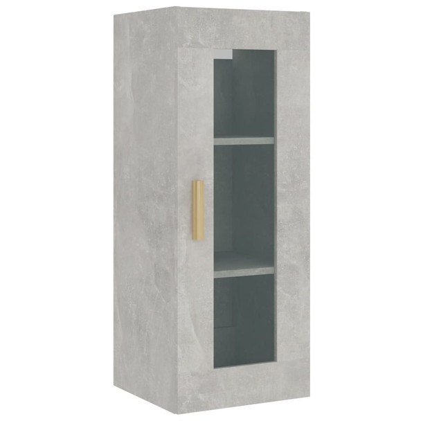 Viseći zidni ormarić siva boja betona 34,5x34x90 cm 812451