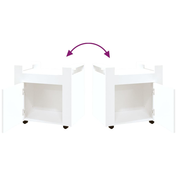 Kolica za radni stol bijela 60x45x60 cm od konstruiranog drva 816608