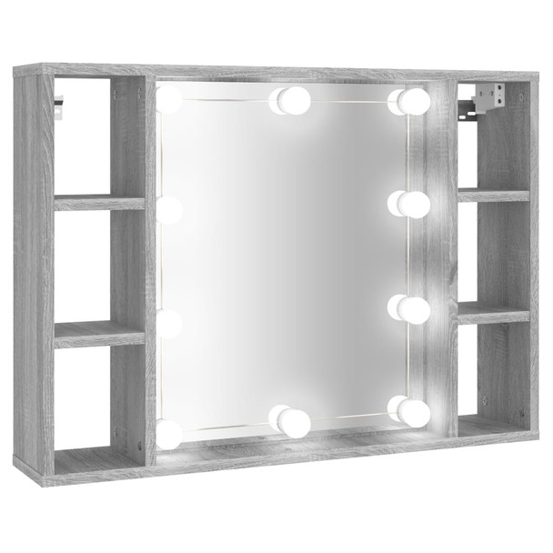 Ormarić s ogledalom LED boja hrasta sonome 76x15x55 cm 820446