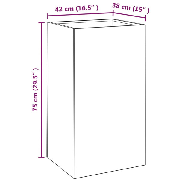 Sadilica 42x38x75 cm od čelika COR-TEN 821554