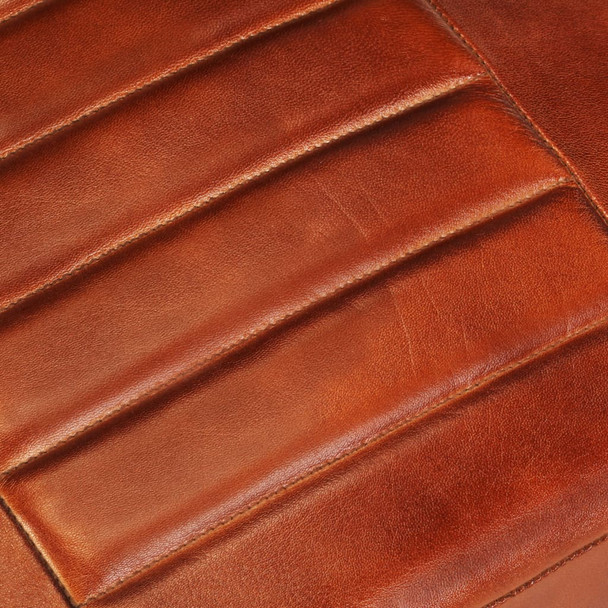 Fotelja smeđa 58,5 x 64 x 76 cm od prave kože 354320