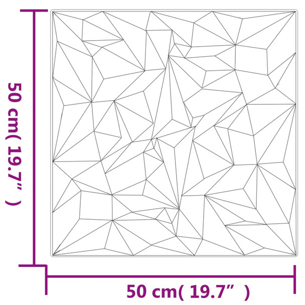 Zidni paneli 48 kom crni 50 x 50 cm EPS 12 m² uzorak ametista 356948