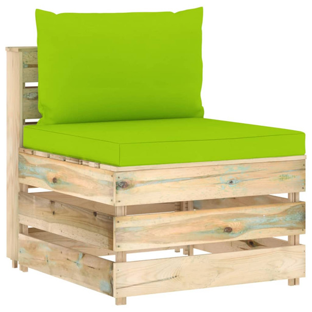 Modularna srednja sofa s jastucima od zeleno impregniranog drva 3074518