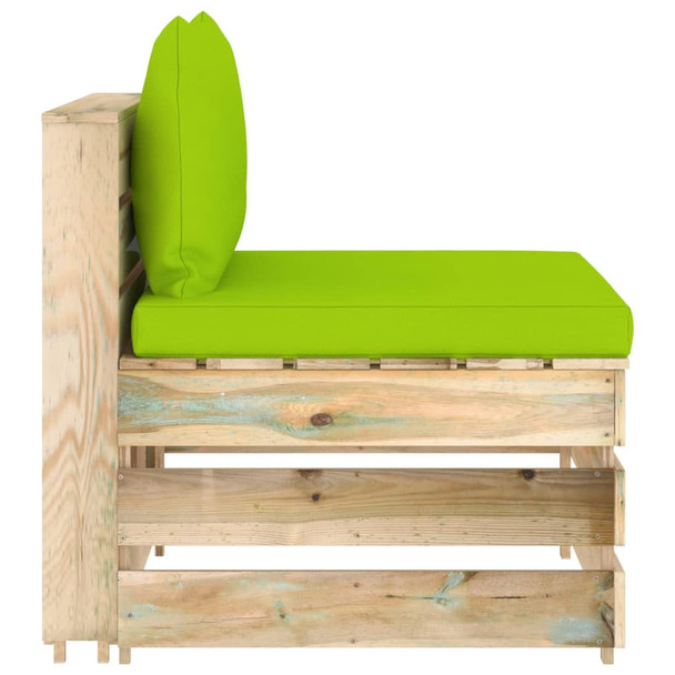 Modularna srednja sofa s jastucima od zeleno impregniranog drva 3074518