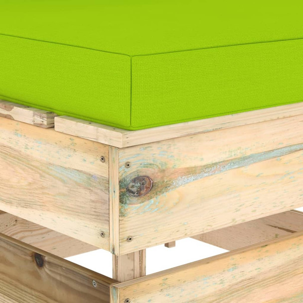 Modularna srednja sofa s jastucima od zeleno impregniranog drva 3074518