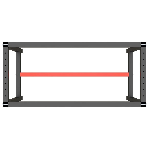 Okvir za radni stol mat crni i mat crveni 110x50x79 cm metalni 151450