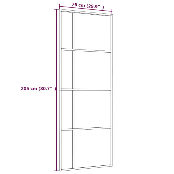 Klizna vrata od stakla ESG i aluminija 76 x 205 cm crna 151678