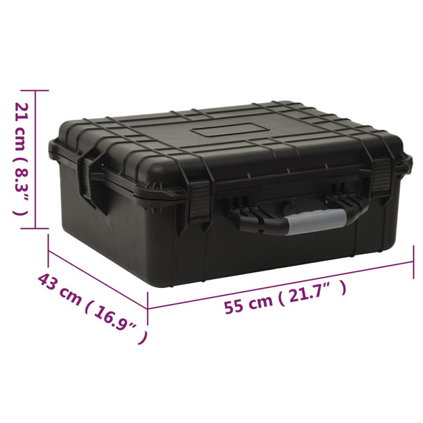 Prijenosni kovčeg crni 55x43x21 cm od PP-a 51798