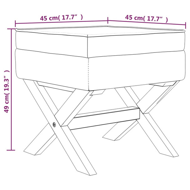 Tabure za pohranu tamnosivi 45 x 45 x 49 cm od tkanine 344516