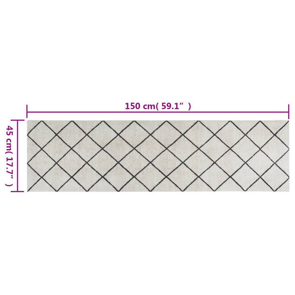 Kuhinjski tepih perivi kvadratni uzorak 45 x 150 cm baršunasti 136567