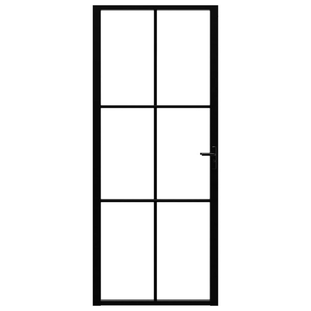 Sobna vrata od stakla ESG i aluminija 83 x 201,5 cm crna 151203