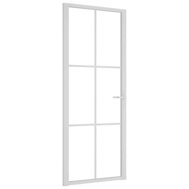 Unutarnja vrata 83 x 201,5 cm Bijela od ESG stakla i aluminija 350573