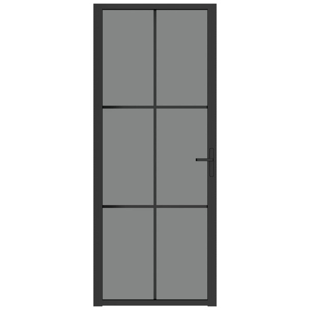 Unutarnja vrata 83 x 201,5 cm crna od ESG stakla i aluminija 350565