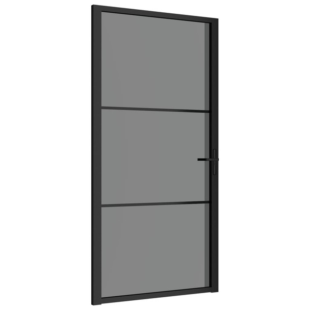 Unutarnja vrata 102,5x201,5 cm crna od ESG stakla i aluminija 350563