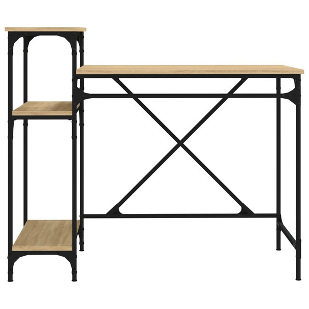 Radni stol s policama boja hrasta 105x50x90 cm drvo i željezo 826715