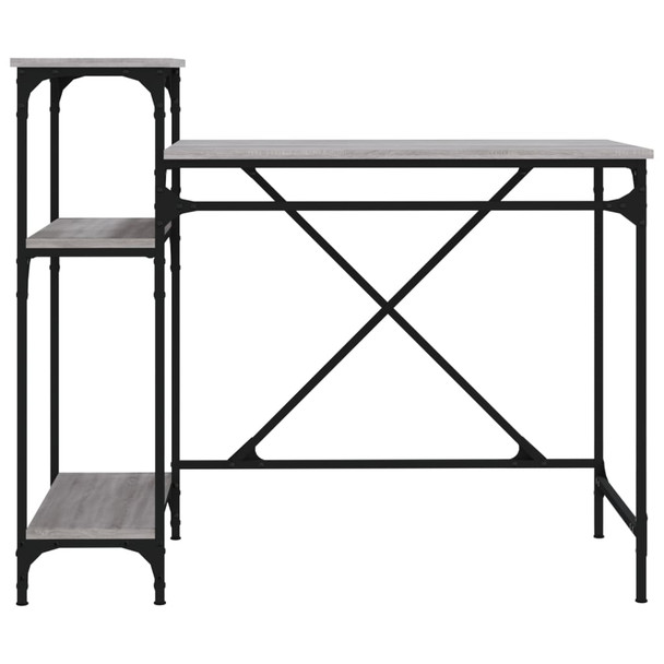 Radni stol s policama boja hrasta 105x50x90 cm drvo i željezo 826717