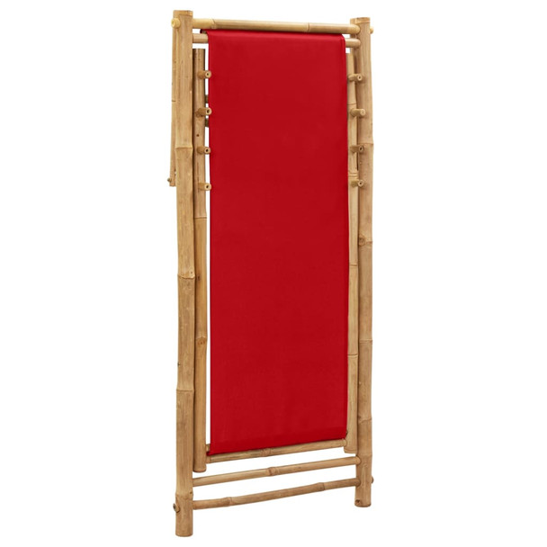 Ležaljka od bambusa i platna crvena 318592
