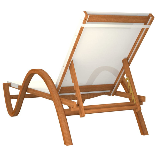 Ležaljka za sunčanje s jastukom bijela tekstilen i drvo topole 363475