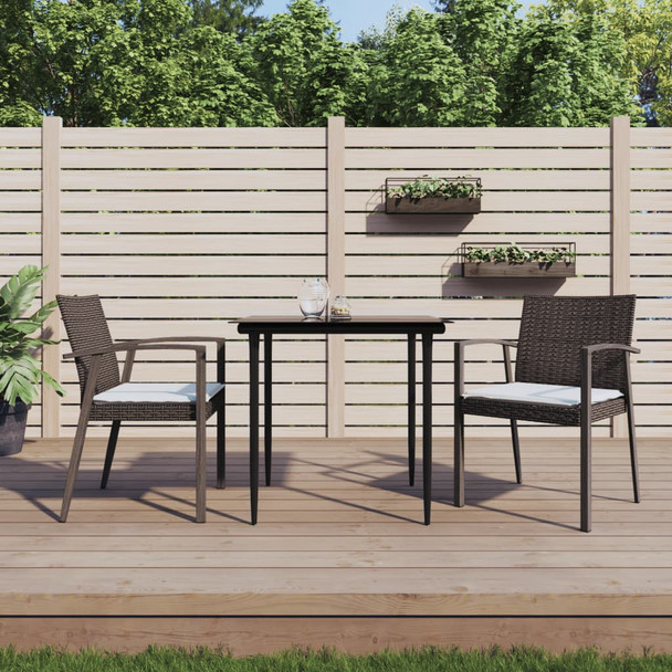 Vrtne stolice s jastucima 2 kom smeđe 56,5x57x83 cm poliratan 364095