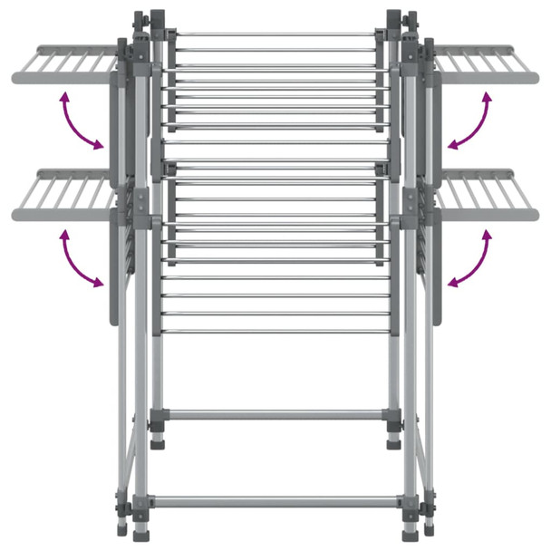 Stalak za sušenje rublja 107 x 107 x 120 cm aluminijski 154606