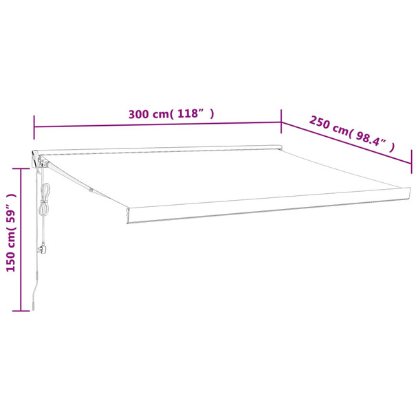 Tenda na uvlačenje narančasto-smeđa 3x2,5 m tkanina i aluminij 3154591