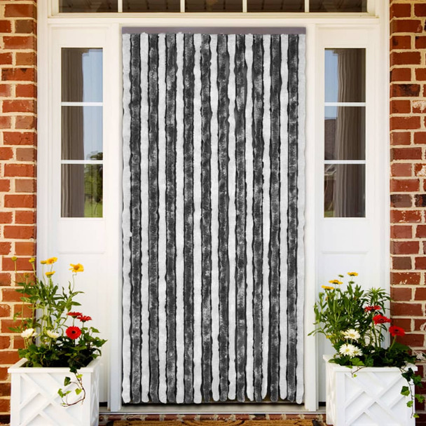 Zastor protiv insekata sivo-bijeli 56 x 200 cm šenil 315123